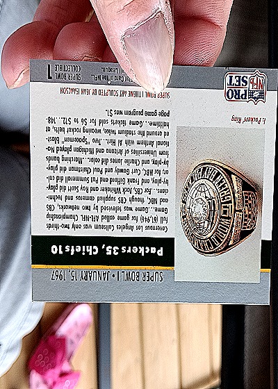 1990 Pro Set Super Bowl I #1 Packers vs Chiefs — back