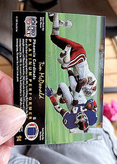 1991 Pro Set Platinum #94 Tim McDonald — back