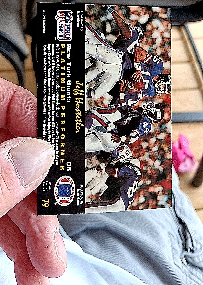 1991 Pro Set Platinum #79 Jeff Hostetler — back