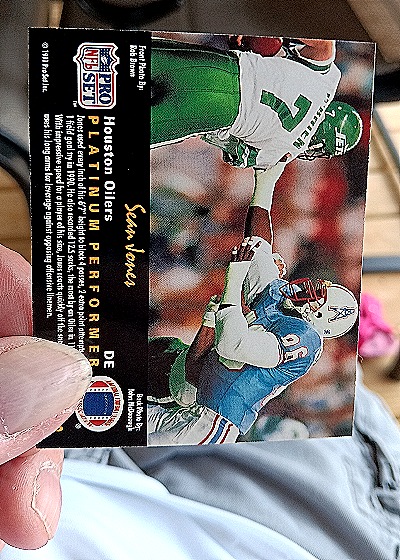 1991 Pro Set Platinum #40 Sean Jones — back