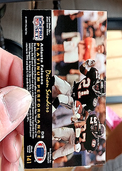 1991 Pro Set Platinum #141 Deion Sanders — back