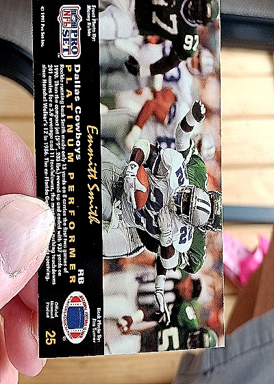 1991 Pro Set Platinum #25 Emmitt Smith — back