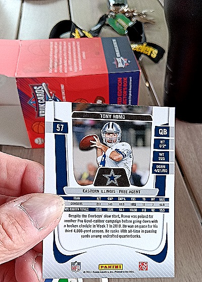 2011 Panini Prestige #57 Tony Romo — back