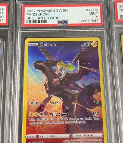 2022 Pokémon Sword & Shield Brilliant Stars #TG05 Zekrom Full Art — front