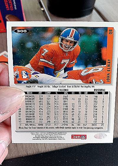 1994 Upper Deck Collector's Choice #300 John Elway — back