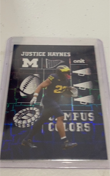 2025 Onit Athlete Michigan Football Justice Haynes Campus Colors Foil #CC-4 — front
