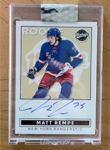 2024-25 Upper Deck Clear Cut Vintage Rookie Auto #VA-RE Matt Rempe — front