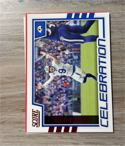 2022 Panini Score #C-MS Matthew Stafford Celebration — front