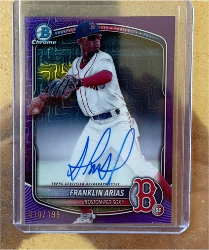 2025 Bowman Chrome Franklin Arias Purple Mojo Auto #BMA-FA — front