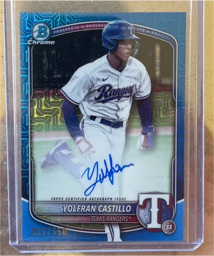 2025 Bowman Chrome Mega Mojo Refractor Autograph #BMA-YC Yolfran Castillo — front