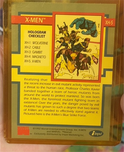 1992 Impel Marvel X-Men Series 1 Hologram Insert Card XH-5 X-Men — front