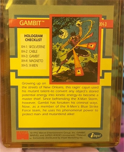 1992 Impel Marvel X-Men Holograms #XH-3 Gambit — front
