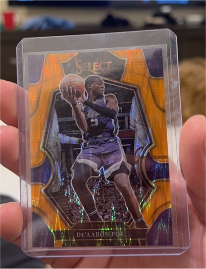 2022 Panini Select Premier Level Orange Die-Cut #113 De'Aaron Fox — front