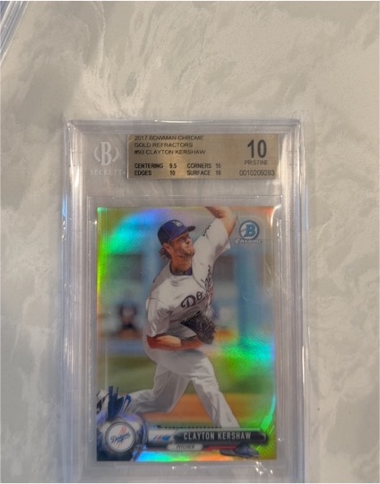 2017 Bowman Chrome #9 Clayton Kershaw — front