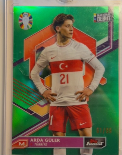 2023 Topps Finest Road to UEFA Euro 2024 #92 Arda Güler National Debut — front