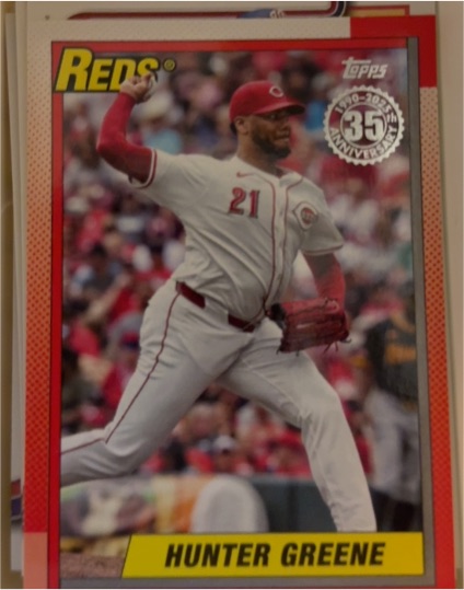 2025 Topps Series 2 1990 Topps Baseball #90B2-6 Hunter Greene — front