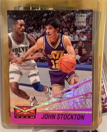1993-94 Topps Stadium Club Beam Team #19 John Stockton — front