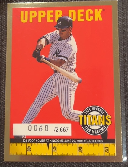 1998 Upper Deck Tape Measure Titans #20 Tino Martinez — front