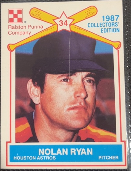 1987 Ralston Purina #34 Nolan Ryan — front
