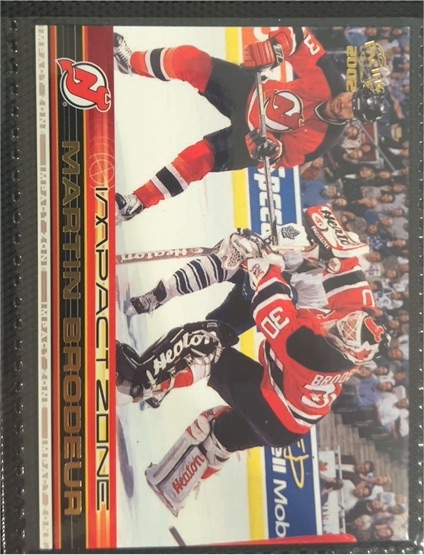 2001-02 Pacific Impact Zone #12 Martin Brodeur — front