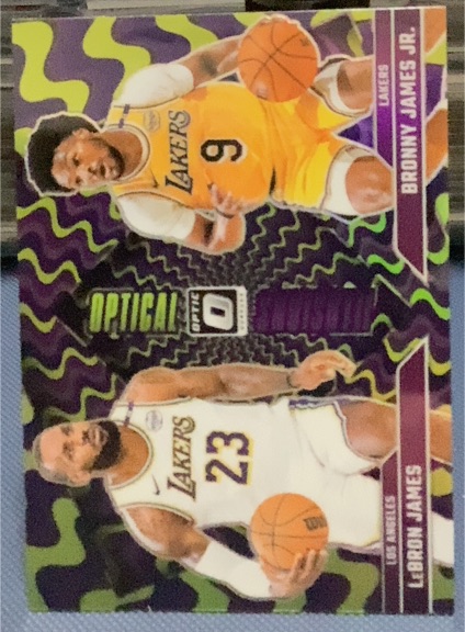2024-25 Panini Donruss Optic Optical Illusions #2 LeBron James / Bronny James Jr. — front