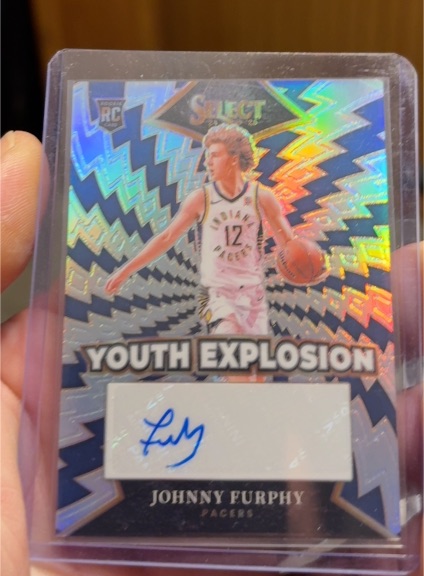 2024-25 Panini Select Youth Explosion Silver Prizm Auto #YE-FUR Johnny Furphy — front