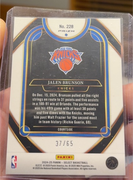 2024-25 Panini Select #228 Jalen Brunson — front
