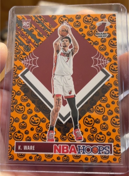 2024-25 Panini Haunted Hoops #300 Kel'el Ware Orange Pumpkin Tribute Rookie Card — front