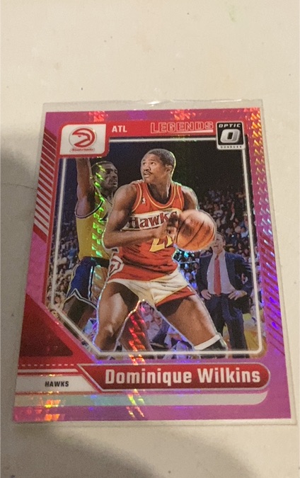 2024-25 Donruss Optic #238 Dominique Wilkins Legends Purple Prizm Atlanta Hawks — front