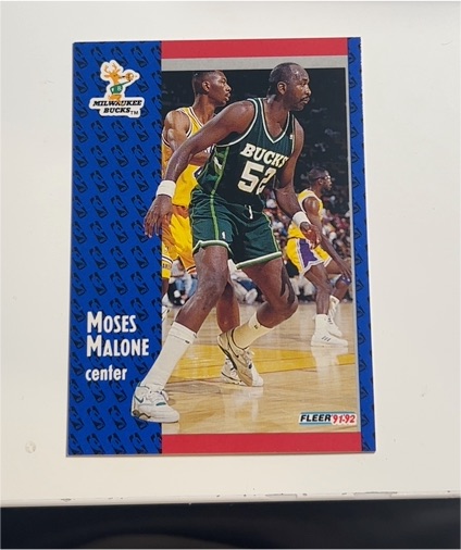 1991-92 Fleer #315 Moses Malone — front