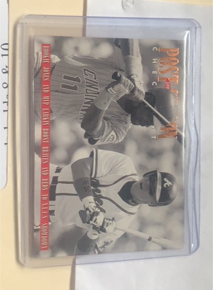 1996 Upper Deck #219 Chipper Jones / Barry Larkin — front