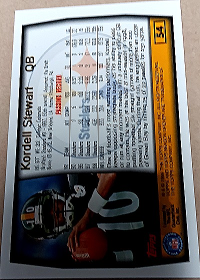 1999 Topps Season Opener #54 Kordell Stewart — back