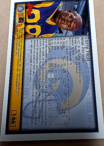 1999 Topps Season Opener #146 Torry Holt — back