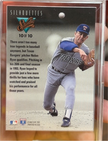 1992 Leaf Studio Silhouettes #10 Nolan Ryan — front