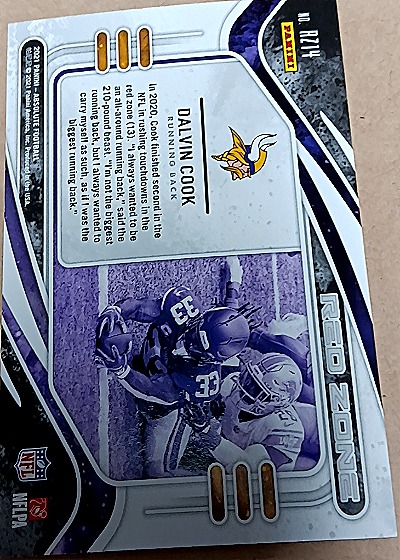 2021 Panini Absolute Football Red Zone #RZ12 Dalvin Cook — back