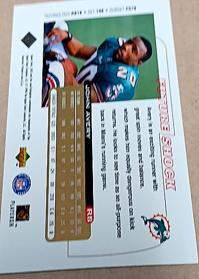 1998 Upper Deck #184 John Avery — back