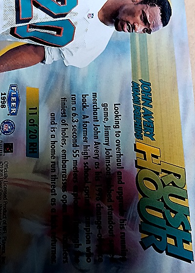 1998 Fleer Ultra Rush Hour #11RH John Avery — back