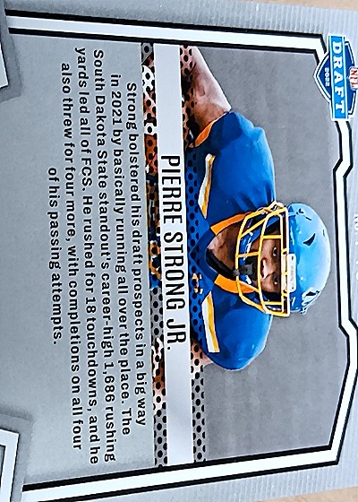 2022 Panini Score #P-PS Pierre Strong Jr. PROtential — back