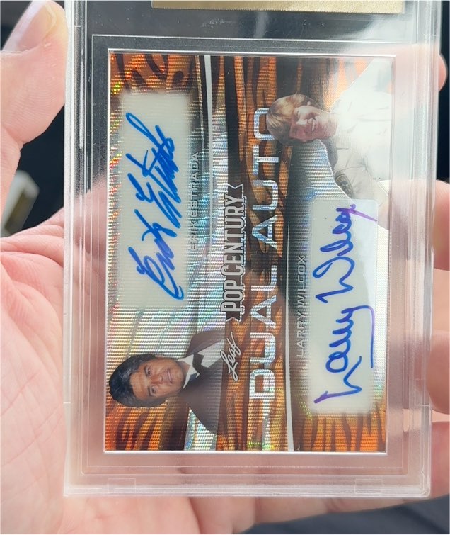 2019 Leaf Pop Century Dual Autograph #10 Erick Estrada Larry Wilcox — front