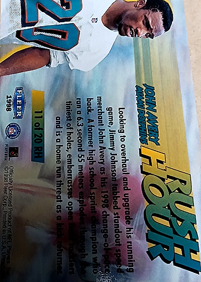 1998 Fleer Ultra #11 John Avery Rush Hour — back