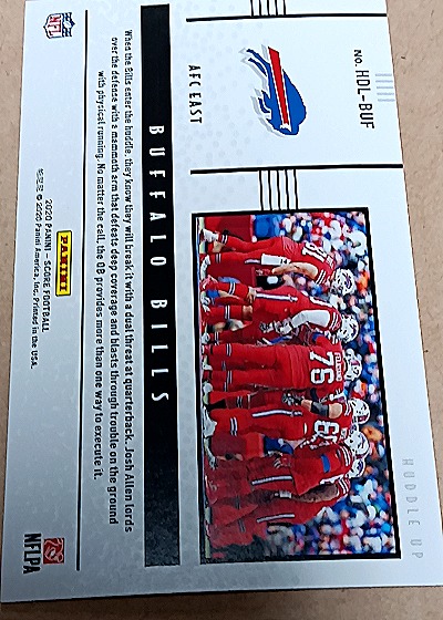 2020 Score Huddle Up #HDL-BUF Josh Allen — back