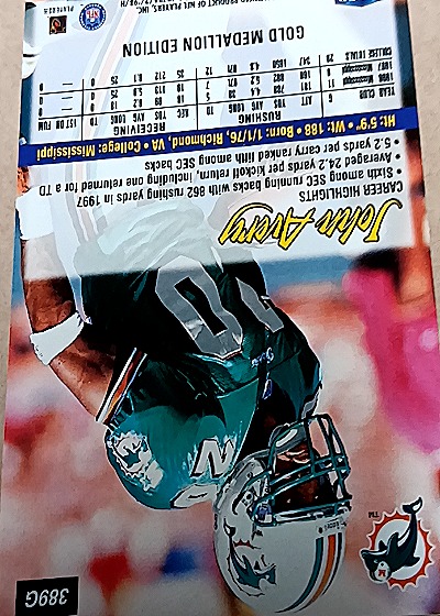 1998 Ultra #138 John Avery — back