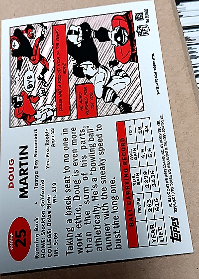 2012 Topps Chrome 1957 #25 Doug Martin — back