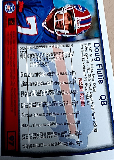 1999 Topps Season Opener #97 Doug Flutie — back