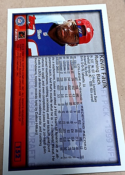 1999 Topps Season Opener #152 Kevin Faulk — back
