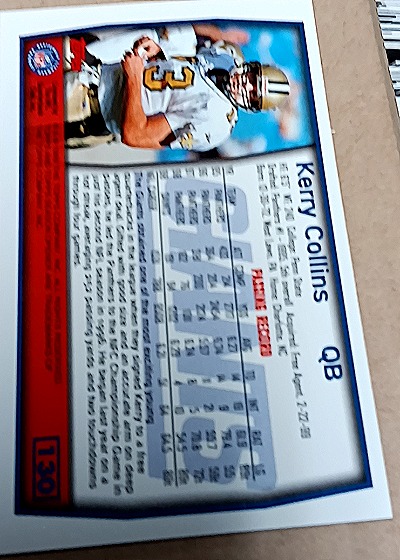 1999 Topps #130 Kerry Collins — back