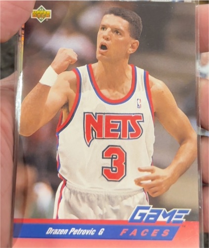 1992-93 Upper Deck #491 Drazen Petrovic Game Faces — front