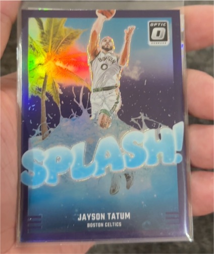 2024-25 Panini Donruss Optic #11 Jayson Tatum Splash! Purple Prizm Boston Celtics — front