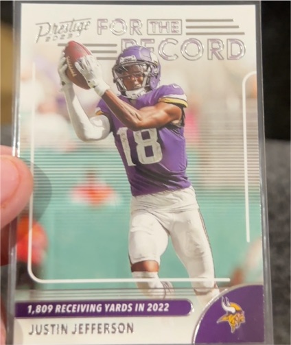 2023 Panini Prestige #7 Justin Jefferson For the Record — front