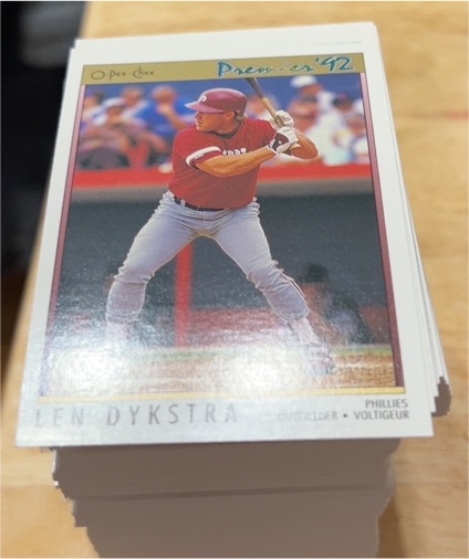 1992 O-Pee-Chee Premier #184 Lenny Dykstra — front
